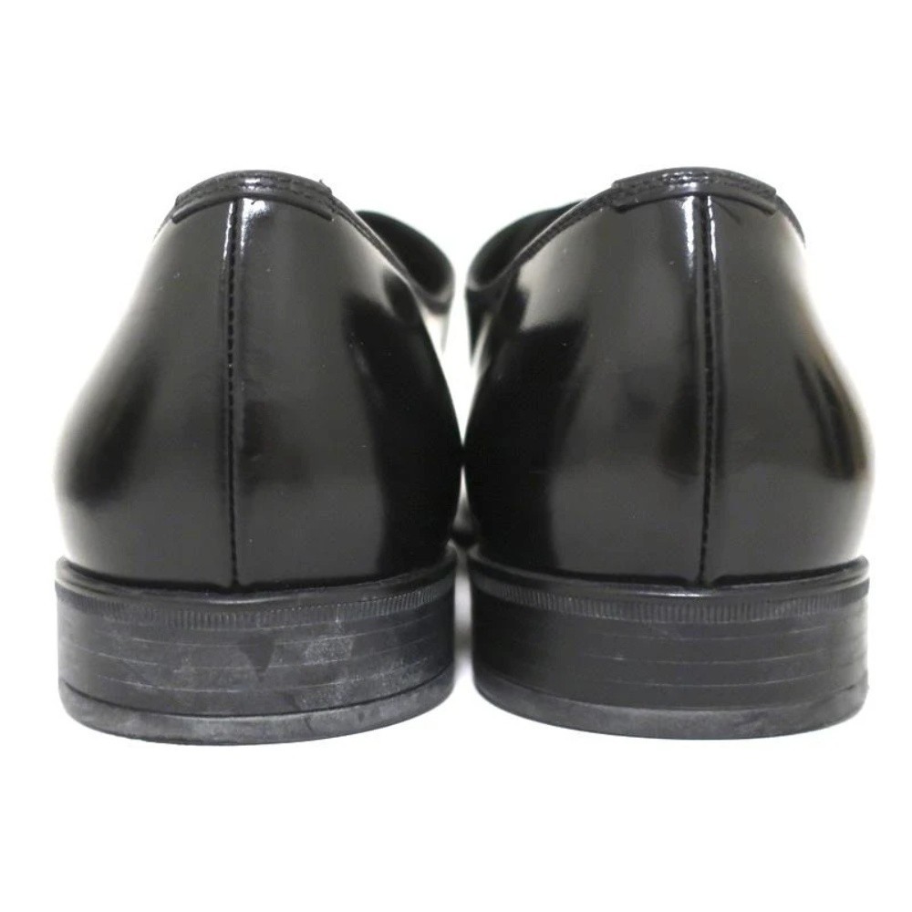 Prada Cap Toe Oxfords Black Spazzolato Leather Size 7.5 Lace-Up Loafers - Picture 7 of 10